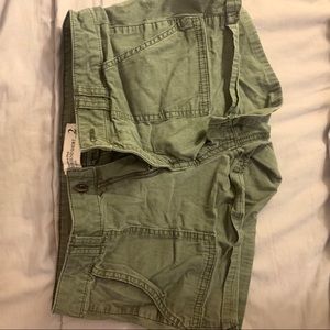 Green Abercrombie Low Rise Boyfriend Shorts